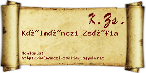 Kálmánczi Zsófia névjegykártya